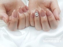 サンネイルズ(sun nails)/ワンカラー+ストーン追加