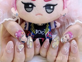 ピンクガーリー痛ネイル