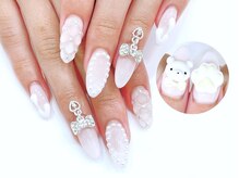 ネイルコレクション ベビーピンク(Baby Pink)/長さ出しジェル放題★３Ｄくま