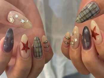 アイネイルズ 天神今泉店(I-nails)/【mami】星チェックいろいろ