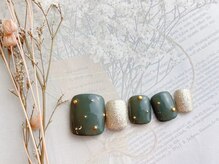 ネイルサロン&スクール ジーナ(GINA)/カーキ×ラメ