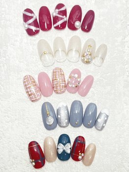 アイラッシュアンドネイルサロン ブエナ(Eyelash&Nail Salon Buena)の写真/【荻窪駅北口3分/朝9時OPEN】クリスマスネイルで指先を華やかに♪高技術×高品質×低価格で2回目以降も◎