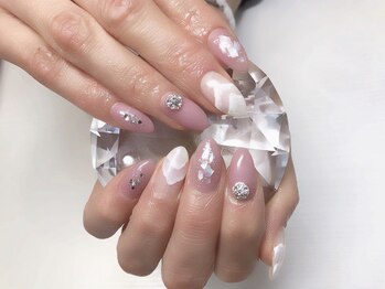 ココロバ ネイルアンドビューティーサロン(COCOLOBA)/くすみピンク×シェル