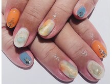 カラン 焼津店(CALIN)/夏のダイダイネイル