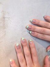 ネイル ドゥ 岡山駅前店(Nail Doux)/ミントグリーンフレンチ