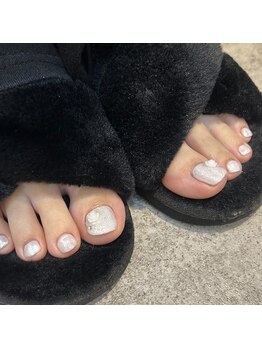 エムスラッシュ ネイル たまプラーザ(M.SLASH)/人気!ホワイトフットネイル