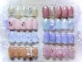 再来シンプルパールグロウネイル