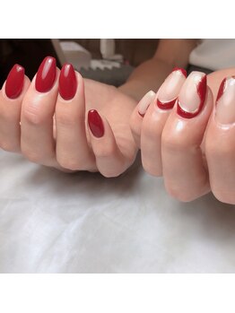 ネイルルーム オルポノ(Olupono)/明るめボルドーネイル