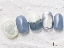 アイネイルズ 横浜WEST店(I-nails)/ニュアンスグレーホワイト8000円