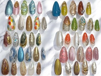 アヤネイルズ アンド アイラッシュ 綱島店(AYA NAILZ.&Eyelash)の写真/《季節の定額アートコース10種》リーズナブルな価格で何度でも★色、ラメ変更◎トレンド最先端入荷♪