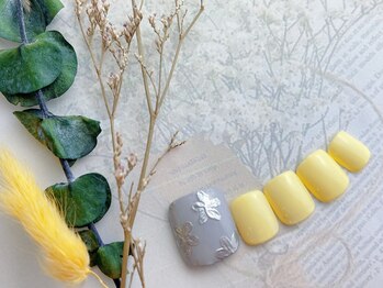 ネイルサロン&スクール ジーナ(GINA)/お花×レモンイエロー