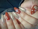 ボルドー冬ネイル