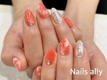 ネイルズアリー 立川店(Nails ally)/もやもや×氷ネイル×オパール