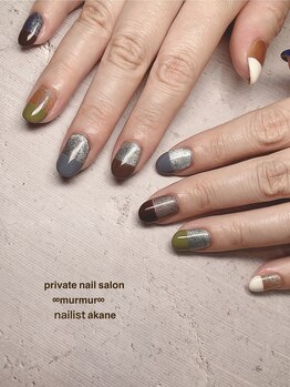 プライベート ネイルサロン マーマ(murmur)/マグネット×フレンチ