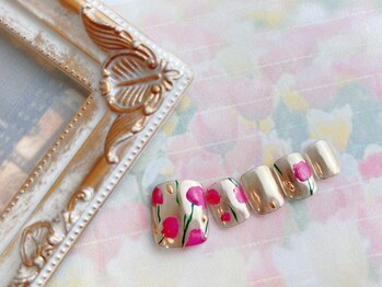 ネイルサロン&スクール ジーナ(GINA)/ミラー×フラワーネイル