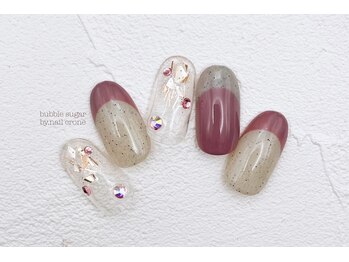 バブル シュガー バイ ネイルクローネ(bublle sugar by.nail crone)/バイカラーフレンチ