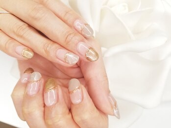 キープ ネイルサロン(KEEP)/丸フレンチ~ミラーアレンジ~