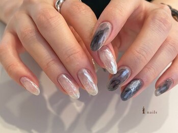 アイネイルズ 吉祥寺店(I nails)/ブルーちぐはぐニュアンス