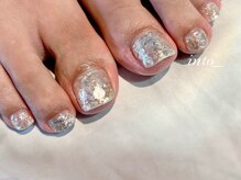 ネイルサロン イントゥ(into_)/フット　ラメ　オーロラ　シェル