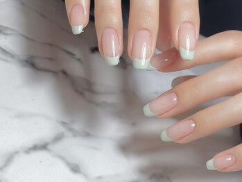 キノネイル(Kino Nail)/春色の爽やかフレンチネイル♪