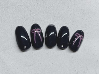 シンプルカラーにリボン♪