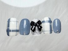 ネイルメゾン 渋谷店(NAIL MAISON)/ガーリーチェックリボン￥7500