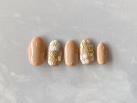 シェラック　花柄ネイル