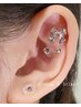 【華やかなお顔の印象へ】耳つぼジュエリー[左右計6パーツ]　30分