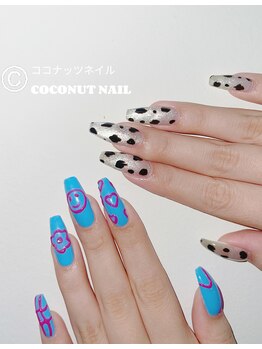 ココナッツネイル/豹柄ネイル