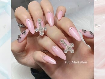 ピオミエルネイル 新宿(pio miel nail)/ピンククロスネイル