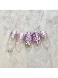 大人×藤の花ネイル