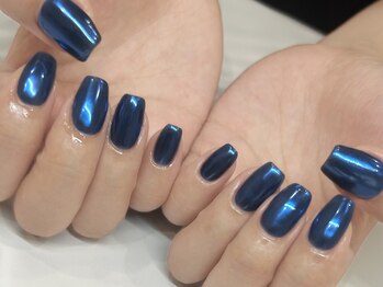 ブルー×ミラーネイル