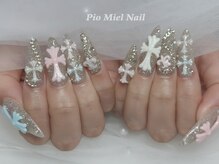 ピオミエルネイル 新宿(pio miel nail)/ラメ×クロス姫ネイル