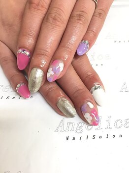 ネイルサロン アンジェリカ(Angelica)/No.32 手書きフラワーアート