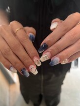 ブリスネイル うるま店(Bliss. nail)/ネイビー個性派ニュアンス