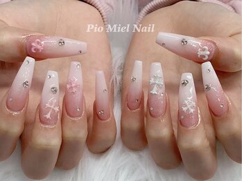 ホワイトグラデ×スノーストーン