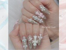 ピオミエルネイル 新宿(pio miel nail)/ラメ×クロス姫ネイル