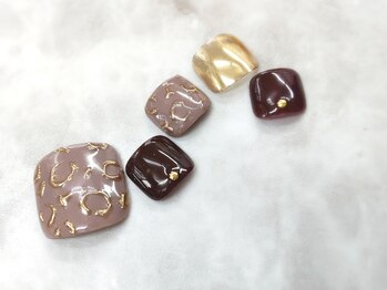 ネイルサロン シェル(Nail Salon SHELL)/秋冬フットのアニマル柄