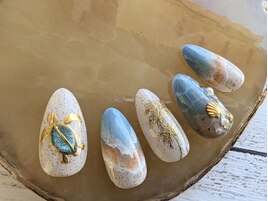 夏ネイル☆ホヌ