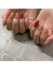 バレンタインネイル