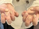 ブラウン×ゴールド大人ネイル