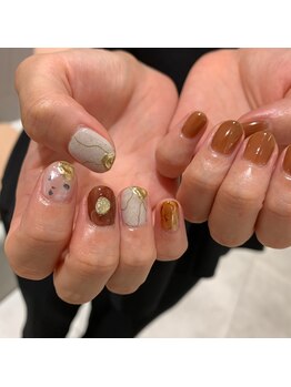 マッシュ abeno店(MASHU)/gold×orange nail