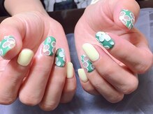 ネイルサロン リン(Lin)/レース風お花ネイル