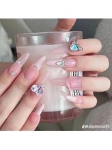 ヘブン ネイル 鶯谷(HEAVEN Nail)/ピンクビジューネイル