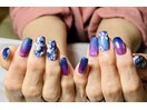 紫陽花梅雨ネイル
