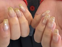 エマネイル プラスキハクヤ 肥後橋店(EmaNail+KIHAKUYA)/マグネット×ラメグラデーション