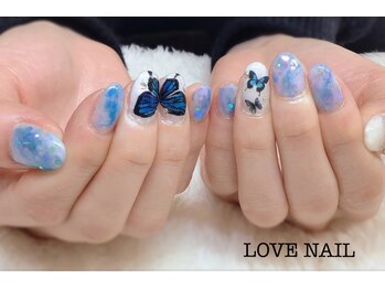 ラブネイル(LOVE NAIL)/蝶々ネイル