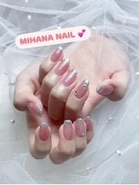 ガラスフレンチネイル