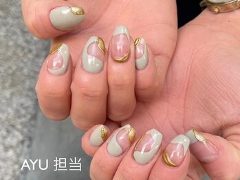 うねうねネイル ゴールドミラー