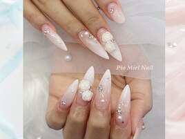 ホワイトグラデ×ローズ×パール